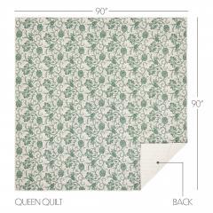 90251-Dorset-Green-Floral-Queen-Quilt-90Wx90L-8pc-Bundle-Quilt-Bed-Skirt-Pillow-Cases-Shams-Euro-Shams-image-9
