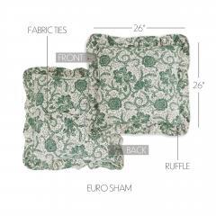 90251-Dorset-Green-Floral-Queen-Quilt-90Wx90L-8pc-Bundle-Quilt-Bed-Skirt-Pillow-Cases-Shams-Euro-Shams-image-11