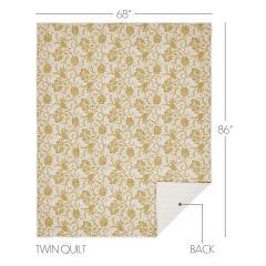 90254-Dorset-Gold-Floral-Twin-Quilt-68Wx86L-6pc-Bundle-Quilt-Bed-Skirt-Pillow-Cases-Sham-Euro-Sham-image-9