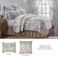 Wilder Queen Quilt 90Wx90L 5pc Bundle (Quilt, Shams, Euro Shams)