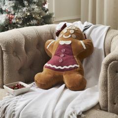 Mrs. Gingerbread Appliqued Pillow 18x12