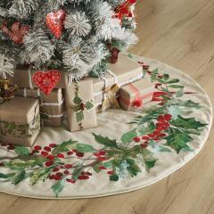 Cardinal Holly Tree Skirt 48