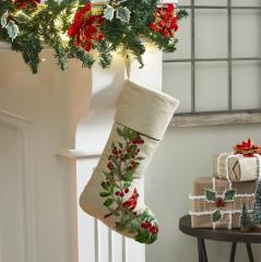 Cardinal Holly Stocking 11x18