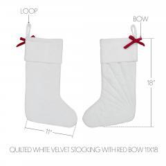 89905-Quilted-White-Velvet-Stocking-with-Red-Bow-11x18-image-4