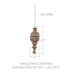 89918-Vintage-Finial-Ornament-Feathered-Finish-Set-of-3-6.5x2.5x2.5-image-3