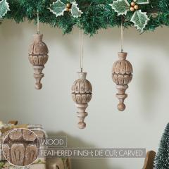 89918-Vintage-Finial-Ornament-Feathered-Finish-Set-of-3-6.5x2.5x2.5-image-4