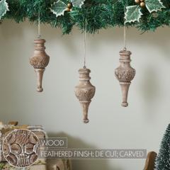 89919-Rustic-Finial-Ornament-Feathered-Finish-Set-of-3-6.5x2.5x2.5-image-4