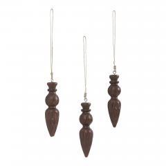 89930-Festive-Finial-Dark-Wooden-Ornament-Set-of-3-5.5-inch-image-2