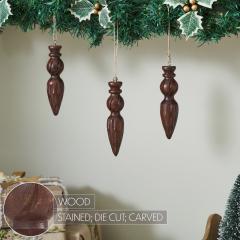 89930-Festive-Finial-Dark-Wooden-Ornament-Set-of-3-5.5-inch-image-4