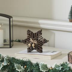 Dark Wooden Snowflake 5.75x5.75x1