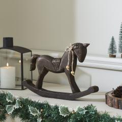 Dark Wooden Rocking Horse 9.5x15x1.5