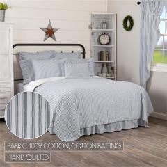 90237-Sawyer-Mill-Blue-Ticking-Stripe-King-Quilt-Coverlet-105Wx95L-3pc-Bundle-Coverlet-Shams-image-6