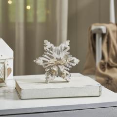 Distressed White Wooden Snowflake 7.75x7.75x1