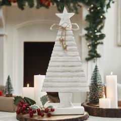 Starbright Distressed White Wooden Tree 17x7.75x2