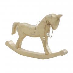 90007-Brushed-Gold-Wooden-Rocking-Horse-9.5x15x1.5-image-2