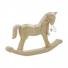 90007-Brushed-Gold-Wooden-Rocking-Horse-9.5x15x1.5-image-3