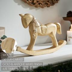 90007-Brushed-Gold-Wooden-Rocking-Horse-9.5x15x1.5-image-5