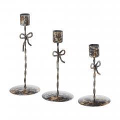 90015-Bow-Candlestick-Holders-Burnished-Metal-Set-of-3-5.25-6.25-7.5-inch-image-2