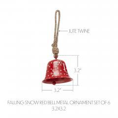 90026-Falling-Snow-Red-Bell-Metal-Ornament-Set-of-6-3.2-inch-image-3