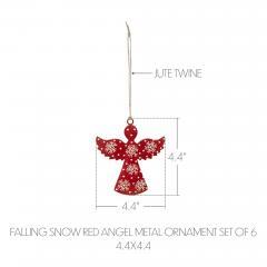90027-Falling-Snow-Red-Angel-Metal-Ornament-Set-of-6-4.4-inch-image-3