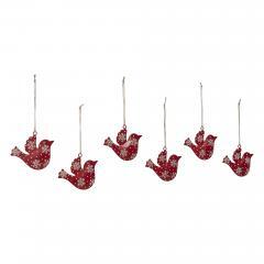 90029-Falling-Snow-Red-Bird-Metal-Ornament-Set-of-6-3.5-inch-image-2