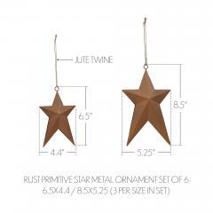 90031-Rust-Primitive-Star-Metal-Ornament-Set-of-6-6.5-8.5-inch-image-3