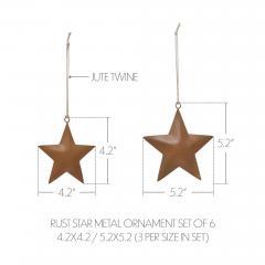 90033-Rust-Star-Metal-Ornament-Set-of-6-4.2-5.2-inch-image-3