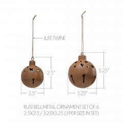 90036-Rust-Bell-Metal-Ornament-Set-of-6-2.5-3.25-inch-image-3