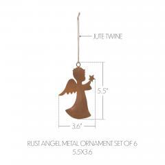 90037-Rust-Angel-Metal-Ornament-Set-of-6-5.5-inch-image-3