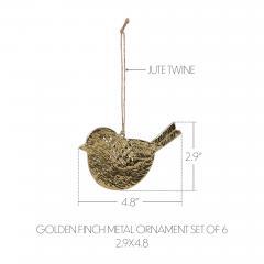 90040-Golden-Finch-Metal-Ornament-Set-of-6-2.9-inch-image-3