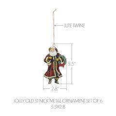 90042-Jolly-Old-St-Nick-Metal-Ornament-Set-of-6-5.5-inch-image-3