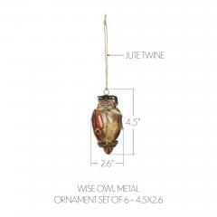 90045-Wise-Owl-Metal-Ornament-Set-of-6-4.5-inch-image-3