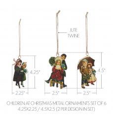 90046-Children-at-Christmas-Metal-Ornaments-Set-of-6-4.25-4.5-inch-image-3