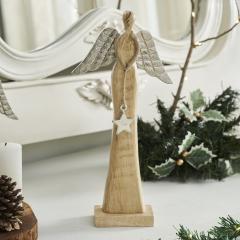 Heavenly Wings Natural Wooden Angel Large 12.75x6.25x2