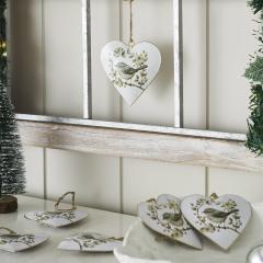 Floral Finch Metal Ornament Set of 6 - 4 inch