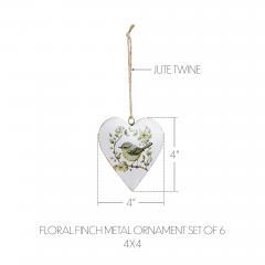 90050-Floral-Finch-Metal-Ornament-Set-of-6-4-inch-image-3