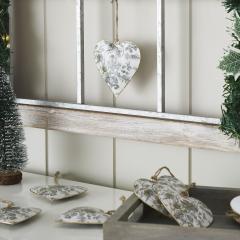 Cottage Neutral Floral Metal Ornament Set of 6 - 4 inch