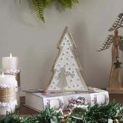 White Washed Angel Natural Wooden Tree 8x5.25x1