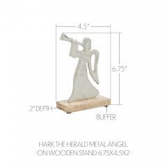 90126-Hark-the-Herald-Metal-Angel-on-Wooden-Stand-6.75x4.5x2-image-3