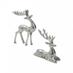 90130-Hammered-Silver-Reindeer-Figurines-Set-of-2-7x7x2-11x8.5x2-image-2