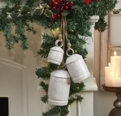 White Washed Gold Glitter Metal Bell Set of 3 - 4.5/5.75/7.5 inch