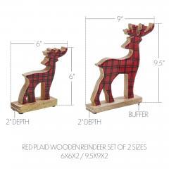 90136-Red-Plaid-Wooden-Reindeer-Set-of-2-6x6x2-9.5x9x2-image-4