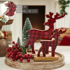 90136-Red-Plaid-Wooden-Reindeer-Set-of-2-6x6x2-9.5x9x2-image-5