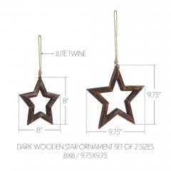 90138-Dark-Wooden-Star-Ornament-Set-of-2-8-9.75-inch-image-3