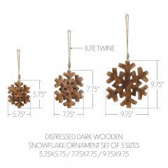 90140-Distressed-Dark-Wooden-Snowflake-Ornament-Set-of-3-5.75-7.75-9.75-inch-image-3
