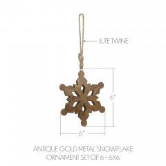 90142-Antique-Gold-Metal-Snowflake-Ornament-Set-of-6-6-inch-image-3