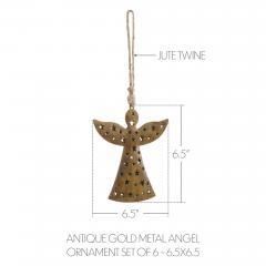 90143-Antique-Gold-Metal-Angel-Ornament-Set-of-6-6.5-inch-image-3