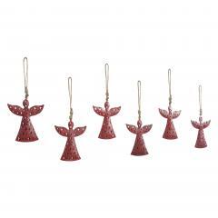 90144-Antique-Red-Metal-Angel-Ornament-Set-of-6-6.5-inch-image-2