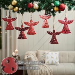 90144-Antique-Red-Metal-Angel-Ornament-Set-of-6-6.5-inch-image-4