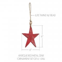 90145-Antique-Red-Metal-Star-Ornament-Set-of-6-6-inch-image-3